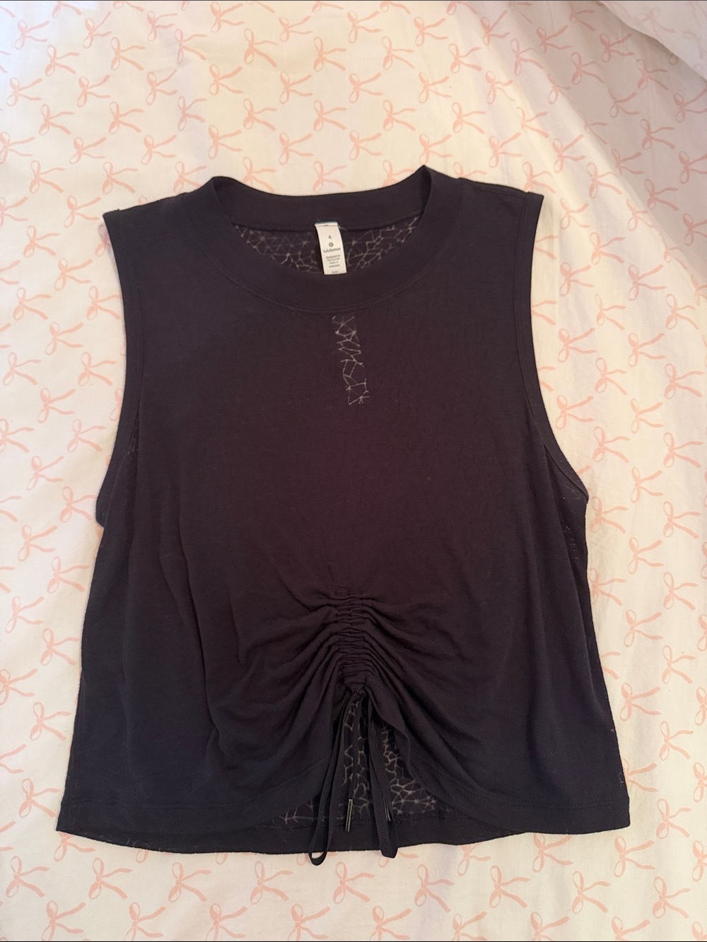 Lululemon Black Mesh Cinched Tank